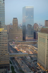 WFC, Route 9A / West Street, and the WTC site, at night. Photo taken by Brian Weinberg, 12/3/2006.