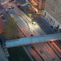 Rector Street bridge and Route 9A / West Street. Photo taken by Brian Weinberg, 12/3/2006.