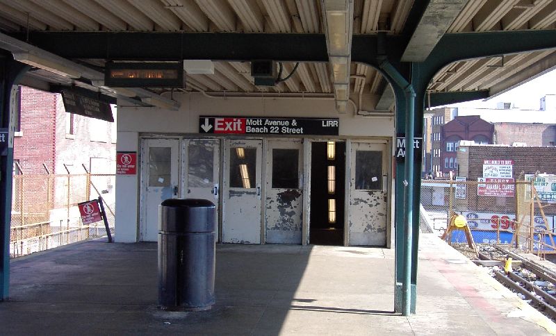 Far Rockaway - Mott Av (A). Photo taken by Brian Weinberg, March 9, 2003.