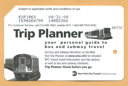 Trip Planner Metrocard